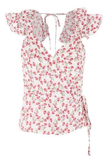 Topshop Limited Edition Liberty Print Wrap Top