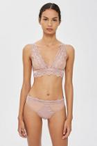 Topshop Satin Mesh High Waisted Knickers