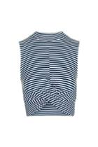 Topshop Striped Twist Front Crop