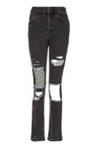 Topshop *mesh Insert Jeans By Ragged Priest