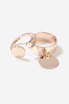 Topshop Coin Disk Charm Ring Pack
