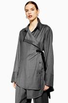 Topshop *tailored Wool Wrap Shirt By Boutique