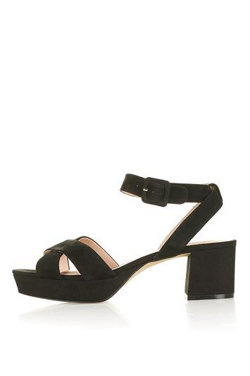 Topshop Lulu Low Cross Strap Platforms
