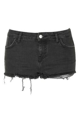 Topshop Moto Washed Black Daisy Short