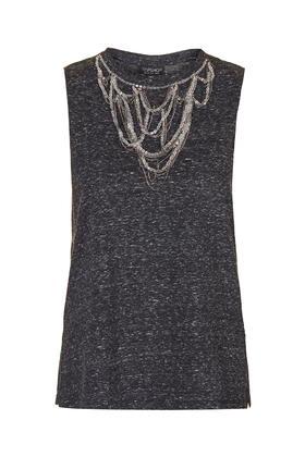 Topshop Necklace Embellished Tank Top