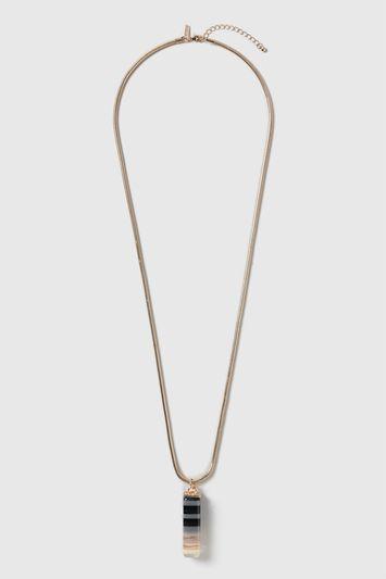 Topshop Striped Resin Bar Necklace