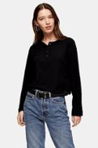 Topshop Brushed Button Down Henley Top