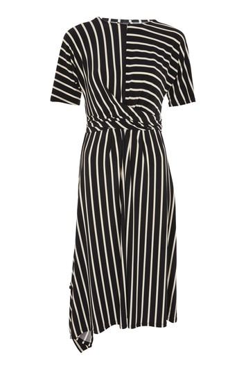 Topshop Striped Drape Midi Dress