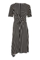 Topshop Striped Drape Midi Dress