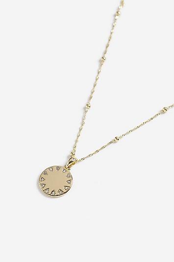 Topshop *rhinestone Disc Pendant Necklace