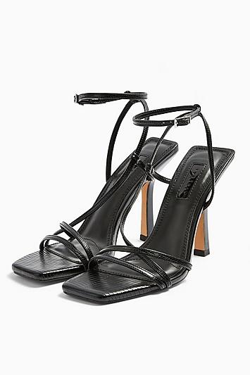 Topshop Ritz Black Strap High Heels