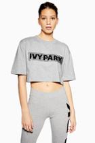 Topshop Sequin Logo Cropped T-shirt By Ivy Park