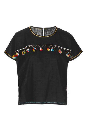 Topshop Pom-pom Detailed Sun Top