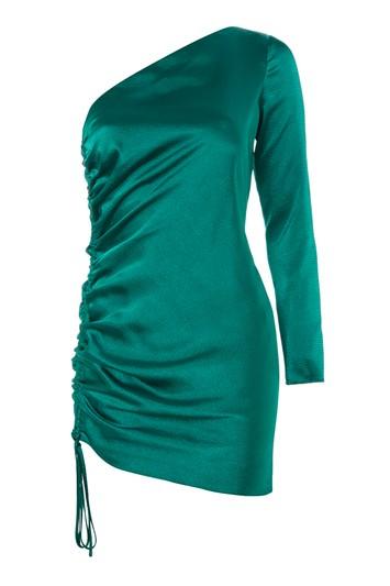 Topshop One Shoulder Satin Mini Bodycon Dress