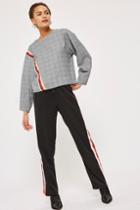 Topshop Stripe Check Sweater