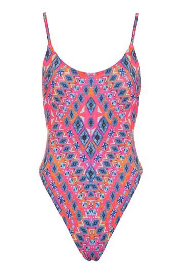 Topshop *aztec Plunge Camisole Swimsuit By Jaded London