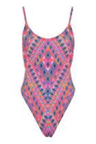 Topshop *aztec Plunge Camisole Swimsuit By Jaded London