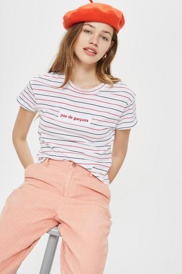 Topshop Petite 'pas De Garcon' T-shirt