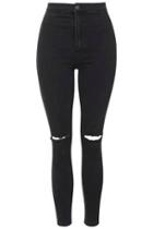 Topshop Moto Washed Black Busted Joni Jeans