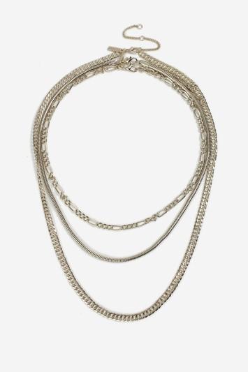 Topshop Gold Mix Chain Choker Necklace Pack