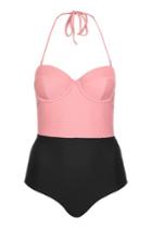 Topshop Rib Structure Swimsuit