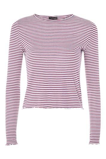 Topshop Tall Lettuce Stripe Top