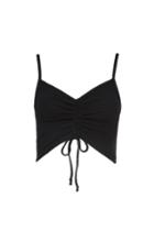 Topshop Black Ruched Camisole Top