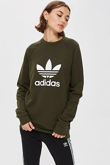 Topshop Trefoil Crew Jumper By Adidas