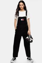Tommy Hilfiger Black Corduroy Dungarees By Tommy Jeans