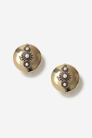 Topshop Dome Engraved Stud Earrings