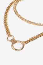 Topshop Gold Look Linked Ring Collar Necklace