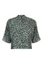 Topshop Cheetah Print Short Sleeve Shirt
