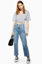 Topshop Petite Mid Blue Dad Jeans