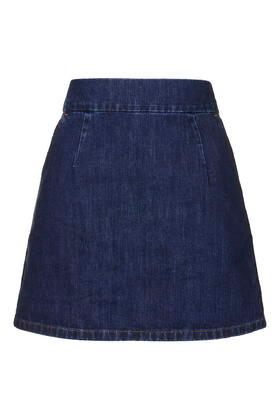 Topshop Moto Indigo Clean A-line Skirt