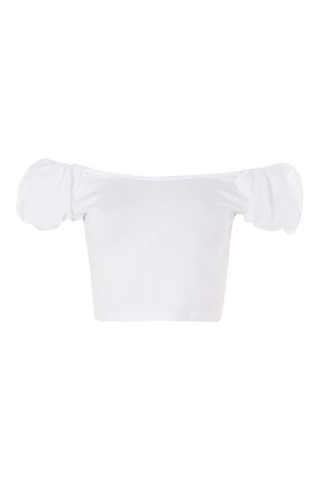 Topshop Bubble Sleeve Cropped Top