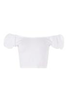 Topshop Bubble Sleeve Cropped Top