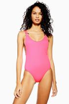 Topshop Scoop Neck Ring Strap Swimsuit