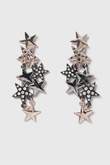Topshop Rhinestone Star Trail Earrings