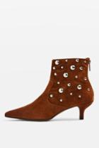 Topshop Ascot Studded Suede Boots