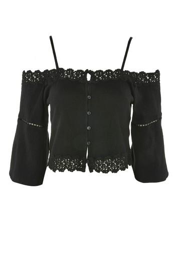 Topshop Bardot Cold Shoulder Top