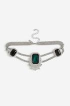 Topshop *emerald Stone Rectangle Choker