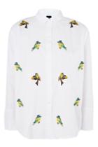 Topshop Embroidered Bird Print Shirt