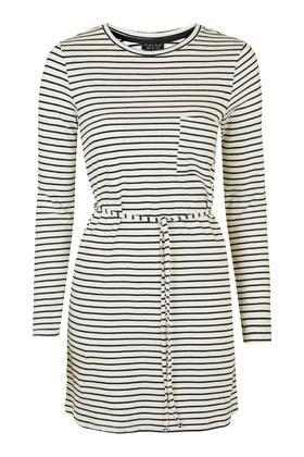 Topshop Stripe Belted Dress