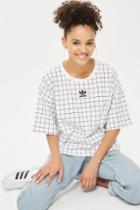 Topshop Cropped Check T-shirt By Adidas Originals