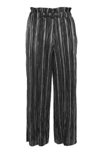 Topshop Metallic Striped Plisse Trousers