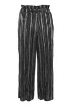 Topshop Metallic Striped Plisse Trousers