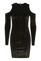 Topshop Scoop Back Tie Velvet Dress