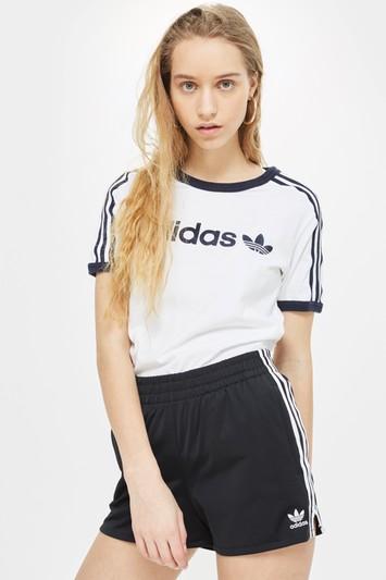Topshop Three Striped Shorts By Adidas Originals