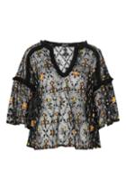 Topshop Metallic Floral Top