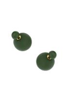 Topshop Khaki Rubber Front And Back Earrings